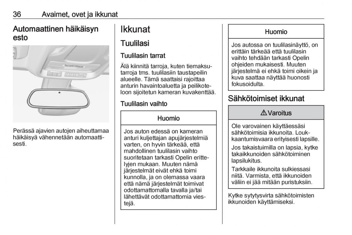 Opel Crossland X omistajan kasikirja / page 38