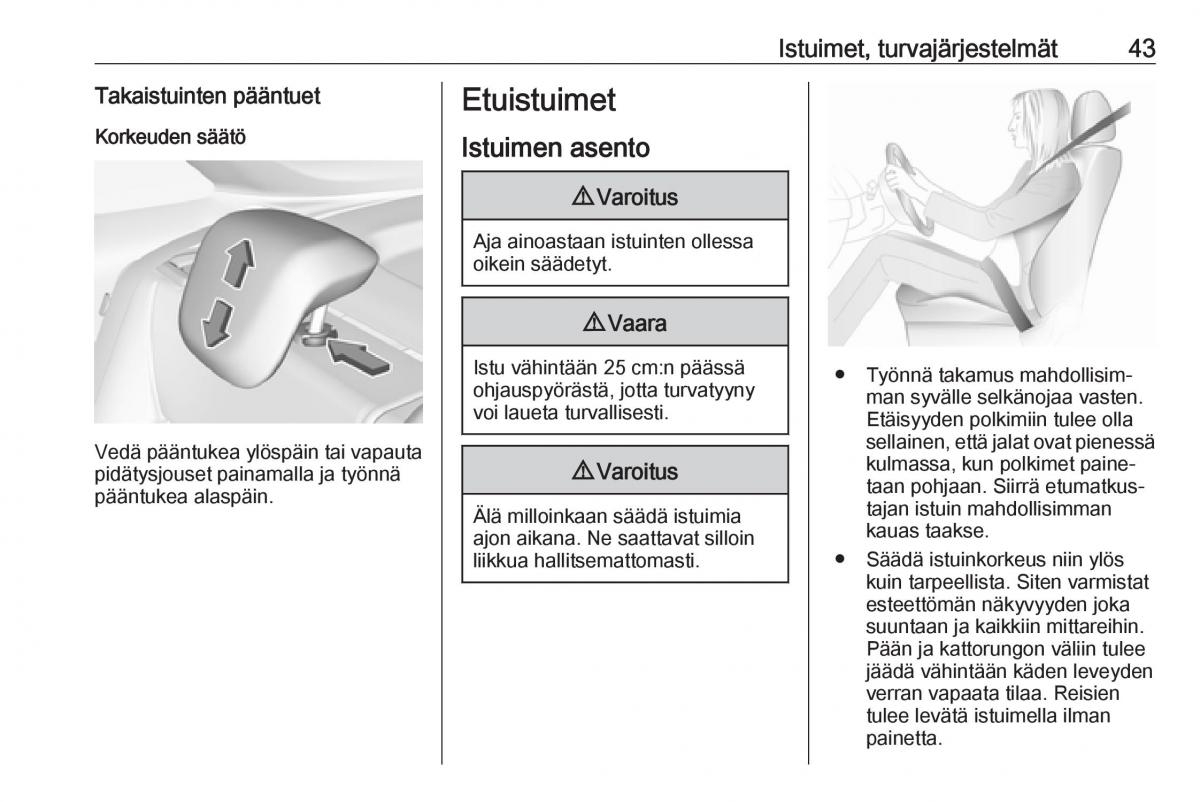 Opel Crossland X omistajan kasikirja / page 45