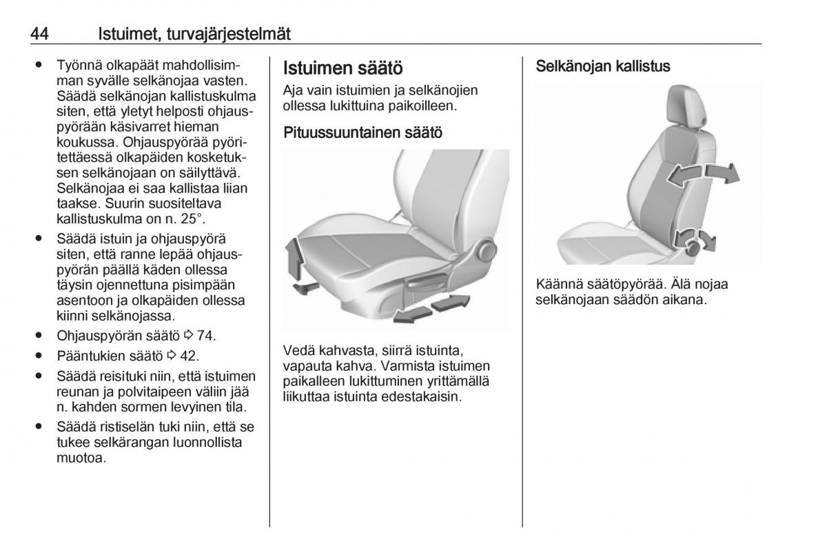 Opel Crossland X omistajan kasikirja / page 46