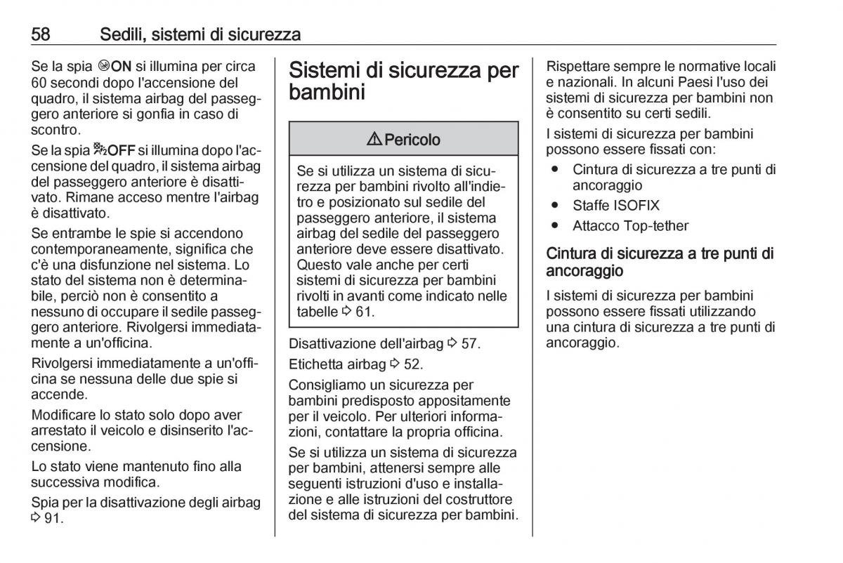 Opel Crossland X manuale del proprietario / page 60