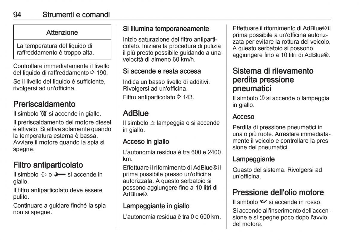 Opel Crossland X manuale del proprietario / page 96