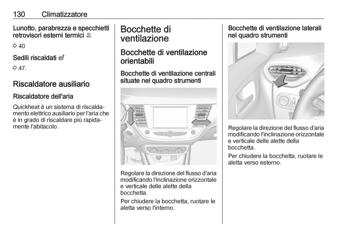 Opel Crossland X manuale del proprietario / page 132