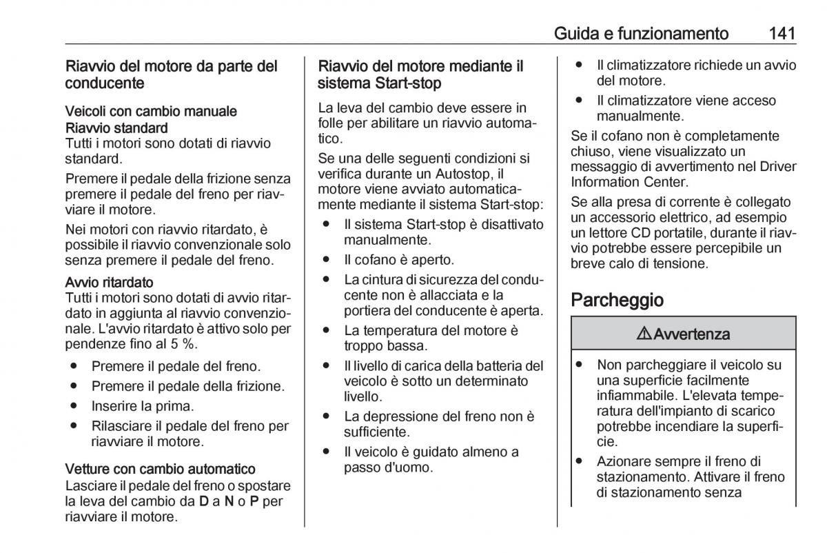 Opel Crossland X manuale del proprietario / page 143