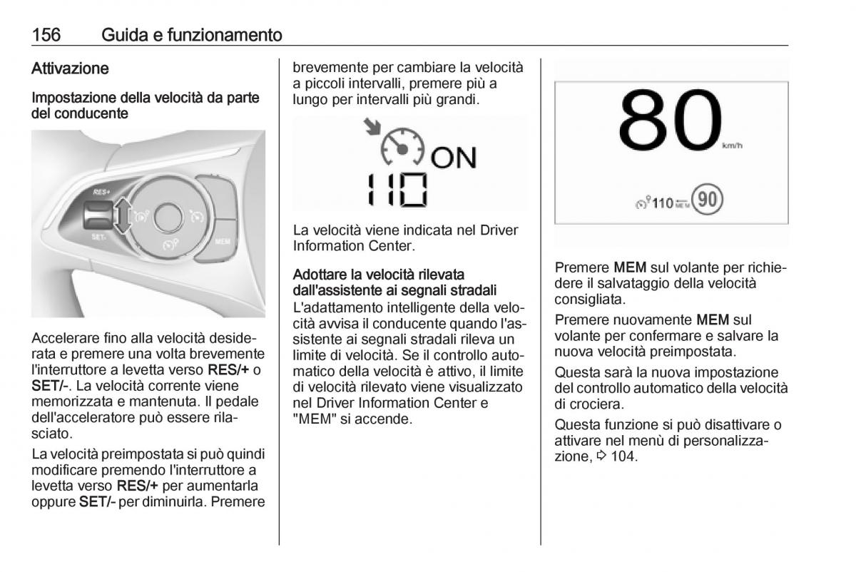 Opel Crossland X manuale del proprietario / page 158