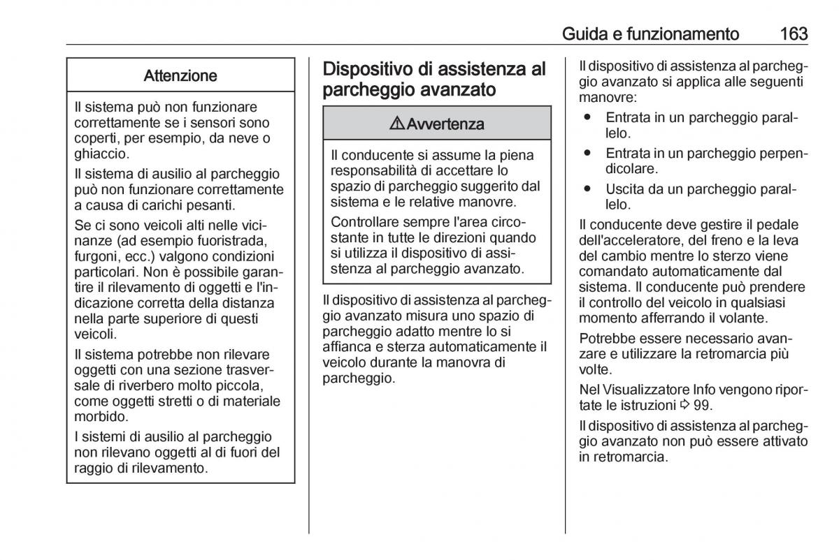 Opel Crossland X manuale del proprietario / page 165