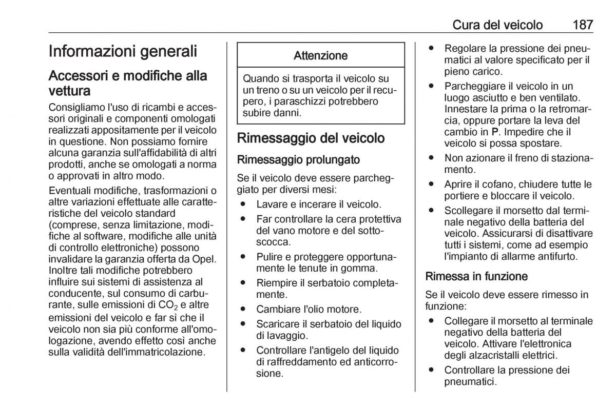 Opel Crossland X manuale del proprietario / page 189