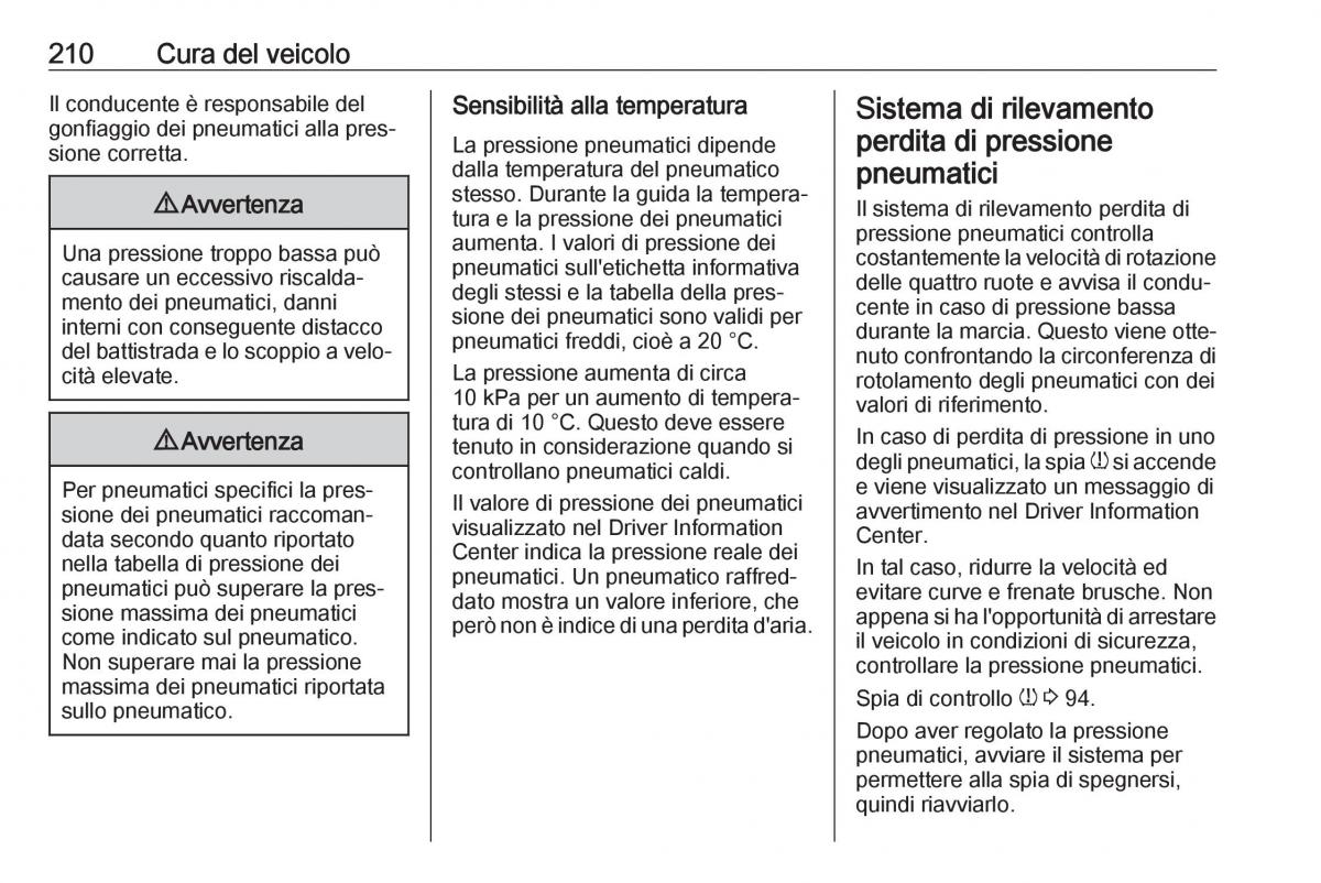 Opel Crossland X manuale del proprietario / page 212