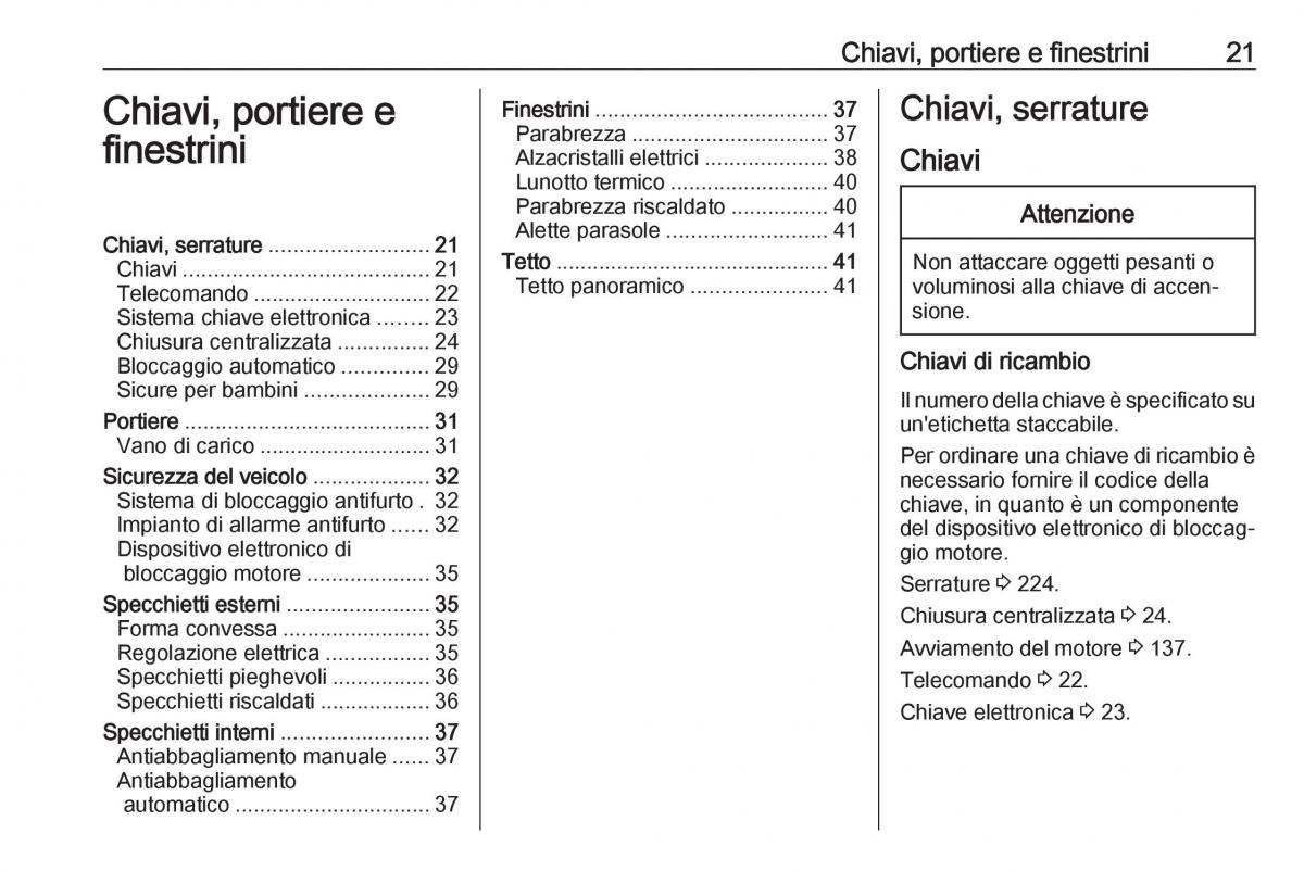 manual  Opel Crossland X manuale del proprietario / page 23