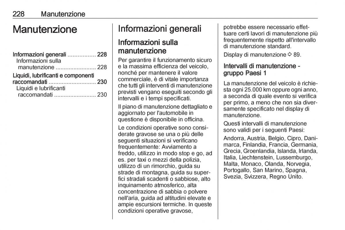 Opel Crossland X manuale del proprietario / page 230