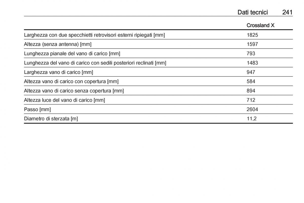 Opel Crossland X manuale del proprietario / page 243