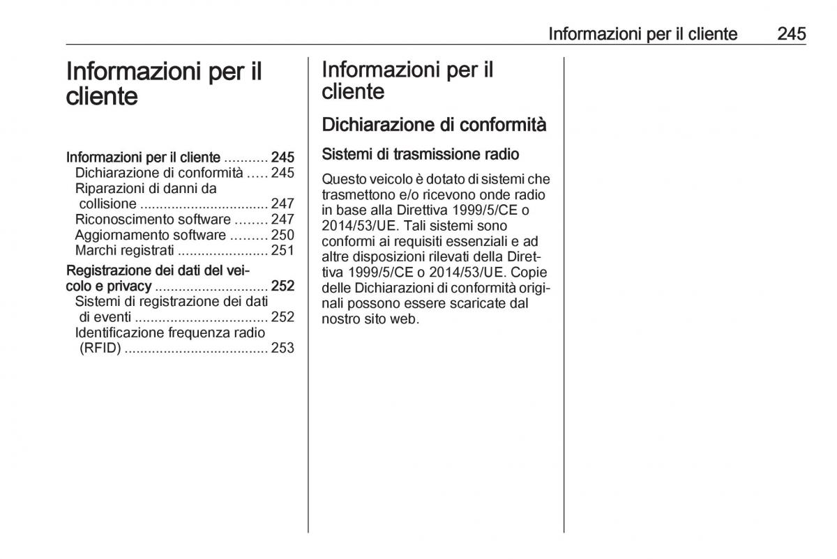 Opel Crossland X manuale del proprietario / page 247