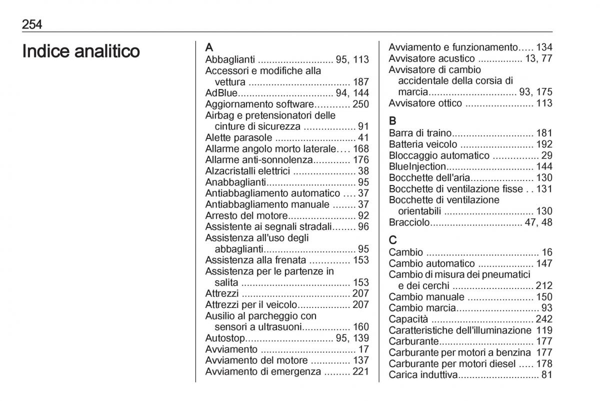 Opel Crossland X manuale del proprietario / page 256