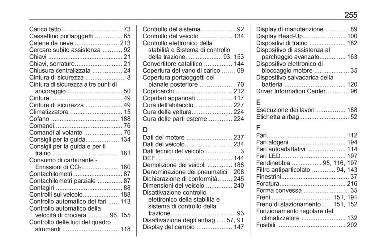 Opel Crossland X manuale del proprietario / page 257