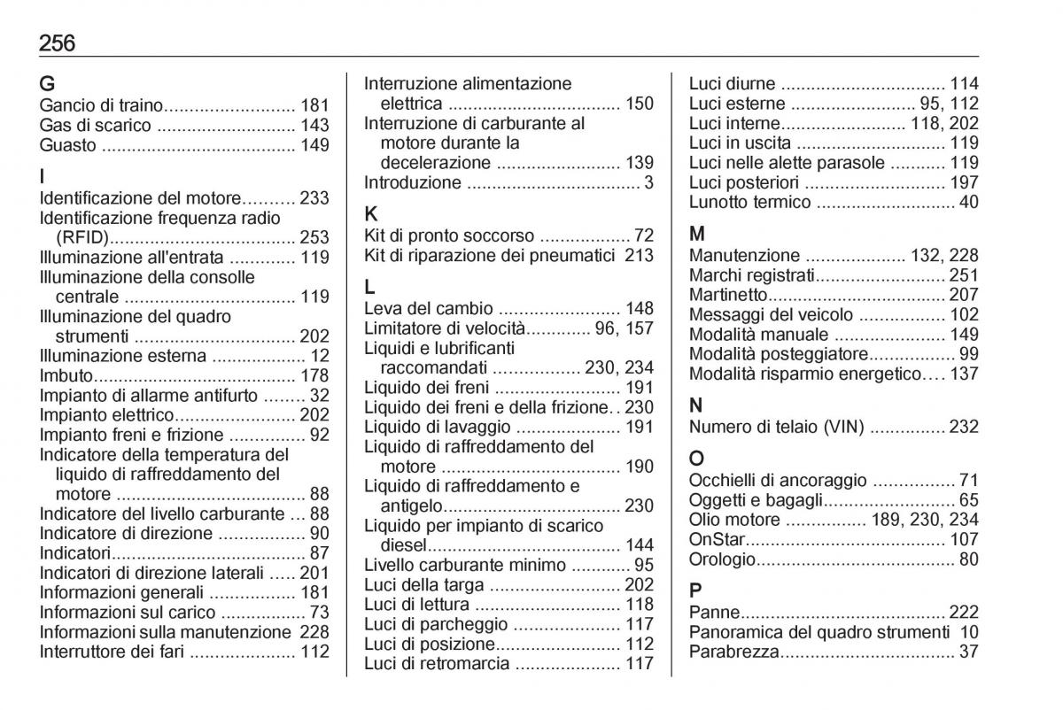 Opel Crossland X manuale del proprietario / page 258