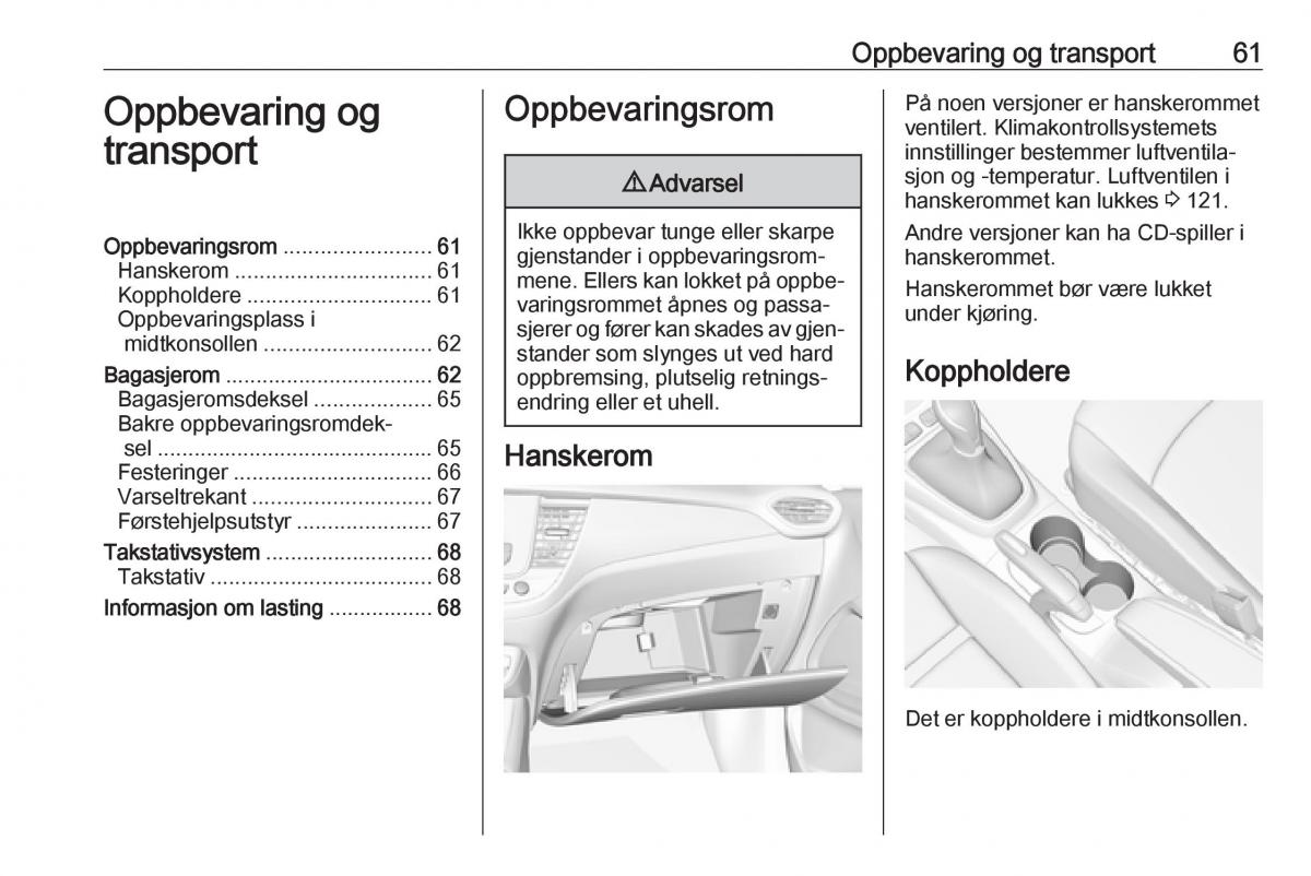 Opel Crossland X bruksanvisningen / page 63