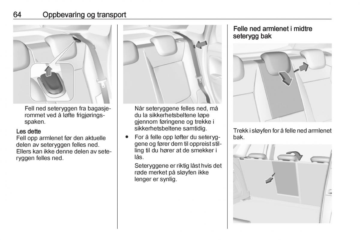 Opel Crossland X bruksanvisningen / page 66