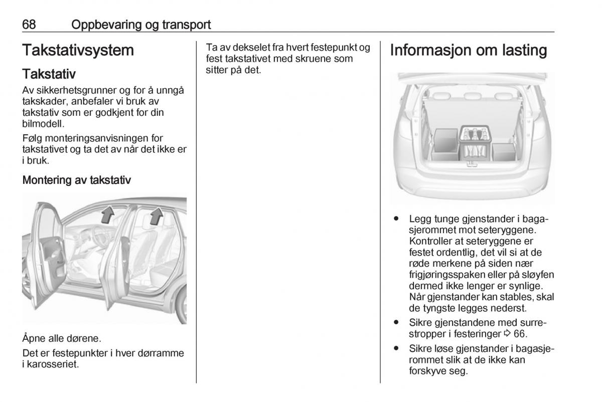 Opel Crossland X bruksanvisningen / page 70