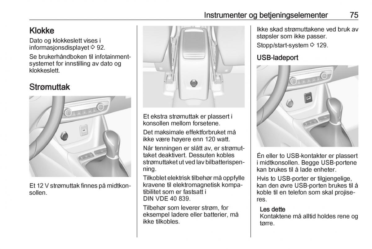 Opel Crossland X bruksanvisningen / page 77