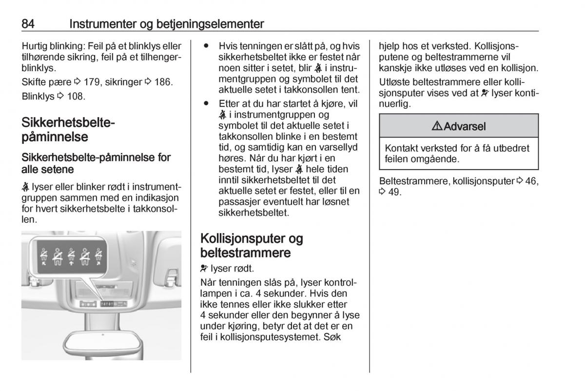 Opel Crossland X bruksanvisningen / page 86