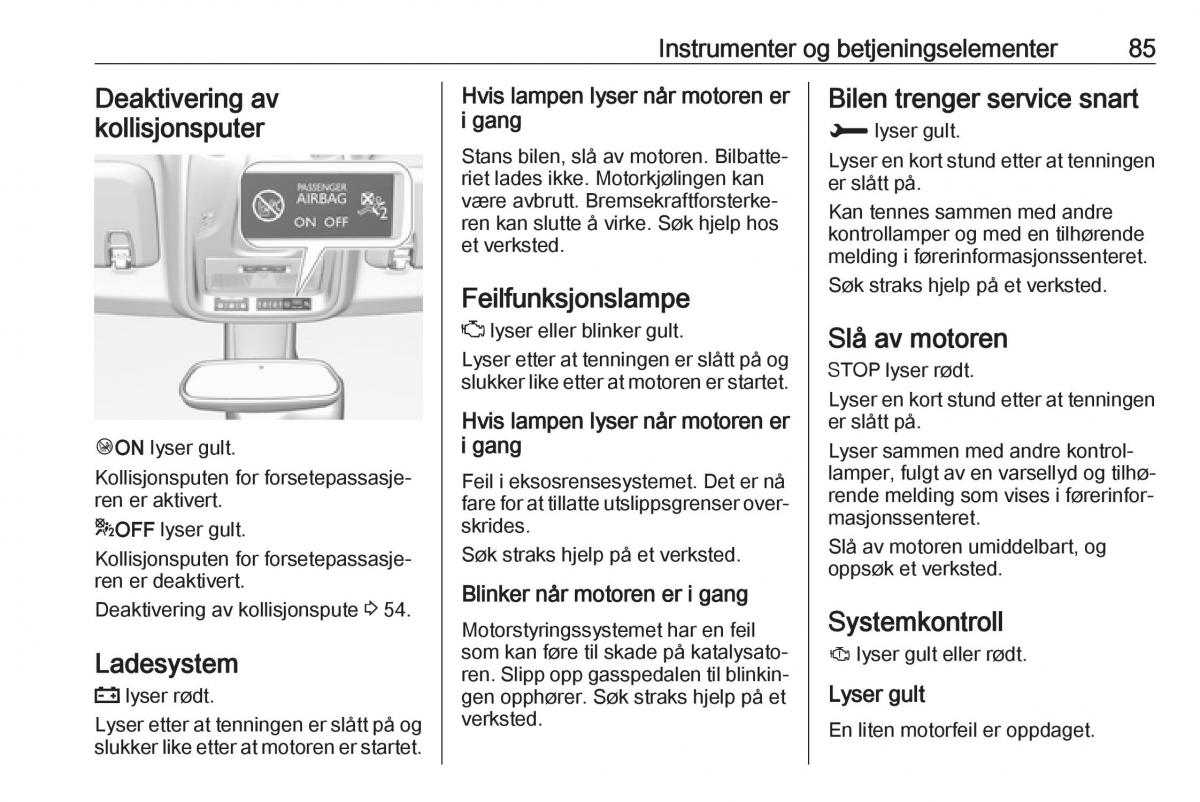 Opel Crossland X bruksanvisningen / page 87