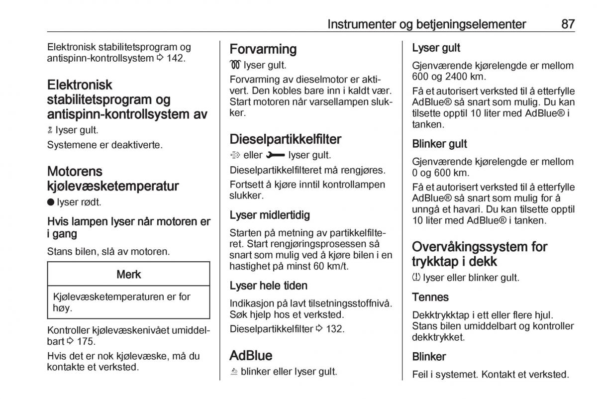 Opel Crossland X bruksanvisningen / page 89