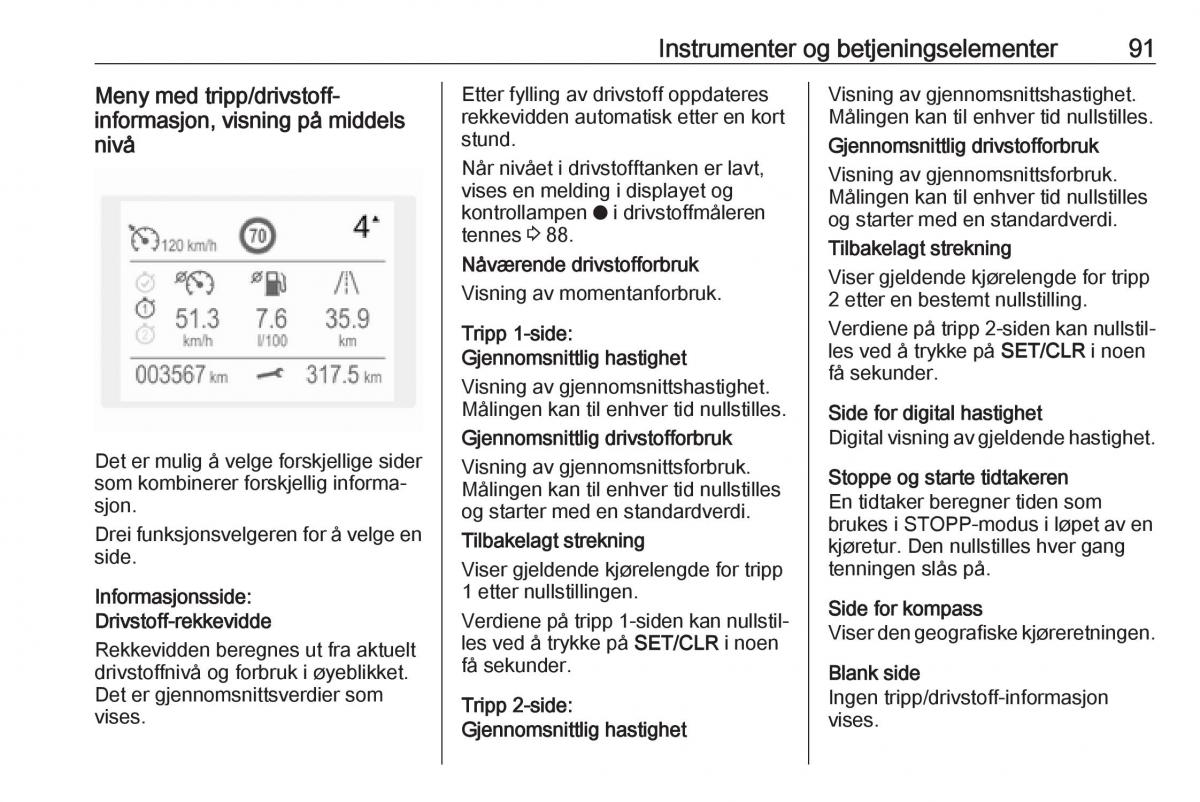 Opel Crossland X bruksanvisningen / page 93