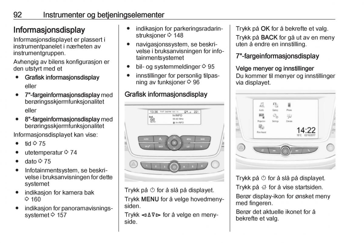 Opel Crossland X bruksanvisningen / page 94