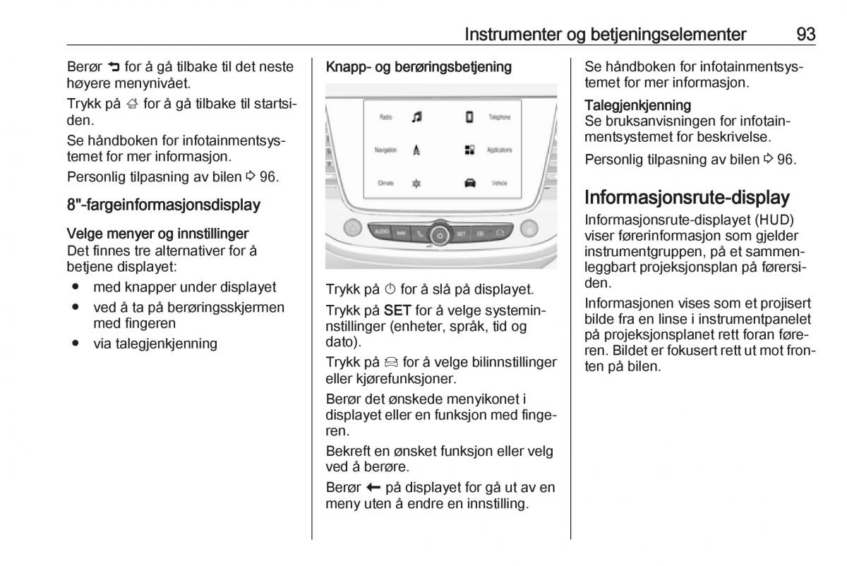 Opel Crossland X bruksanvisningen / page 95