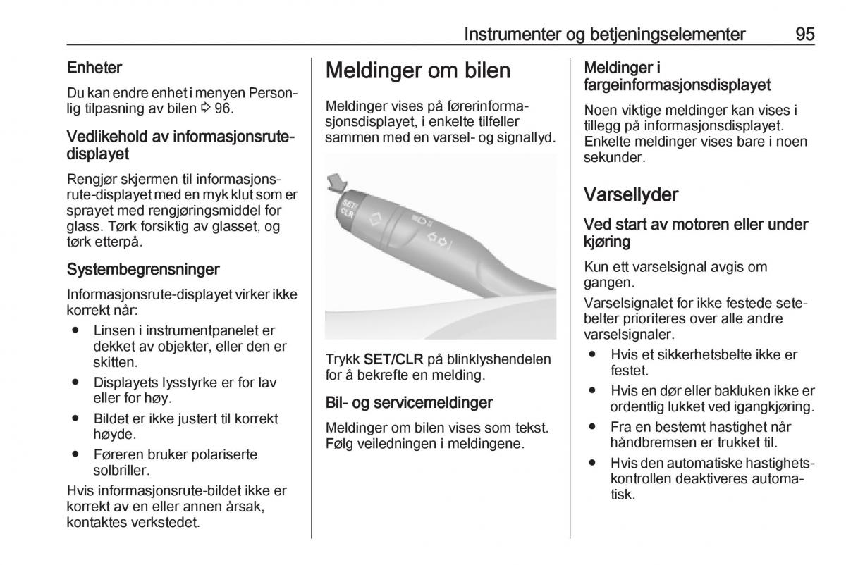 Opel Crossland X bruksanvisningen / page 97