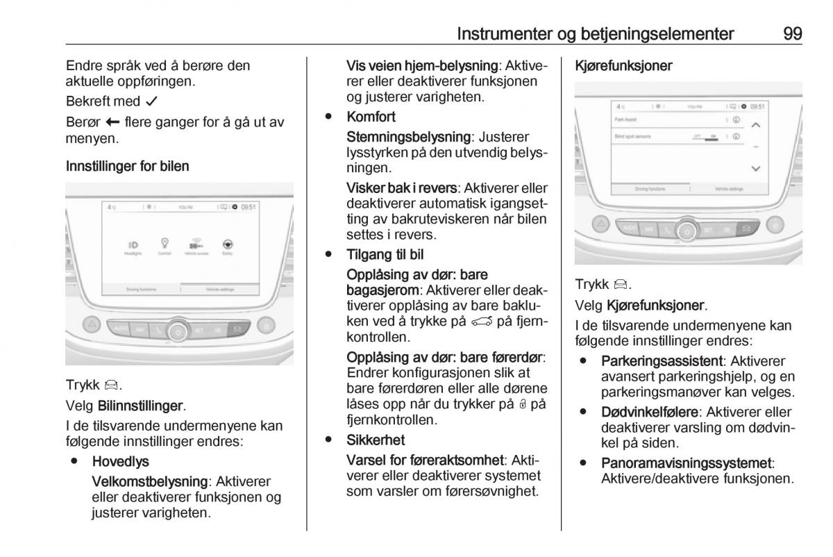 Opel Crossland X bruksanvisningen / page 101