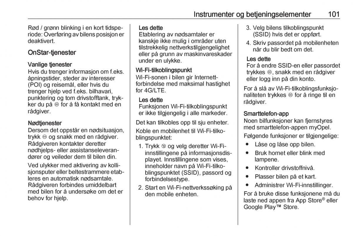 Opel Crossland X bruksanvisningen / page 103