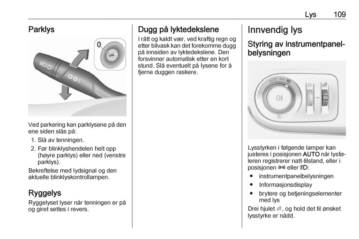 Opel Crossland X bruksanvisningen / page 111