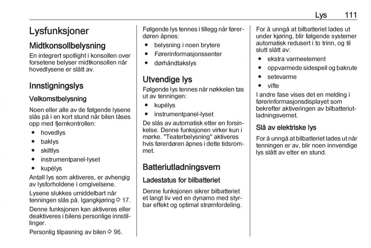 Opel Crossland X bruksanvisningen / page 113