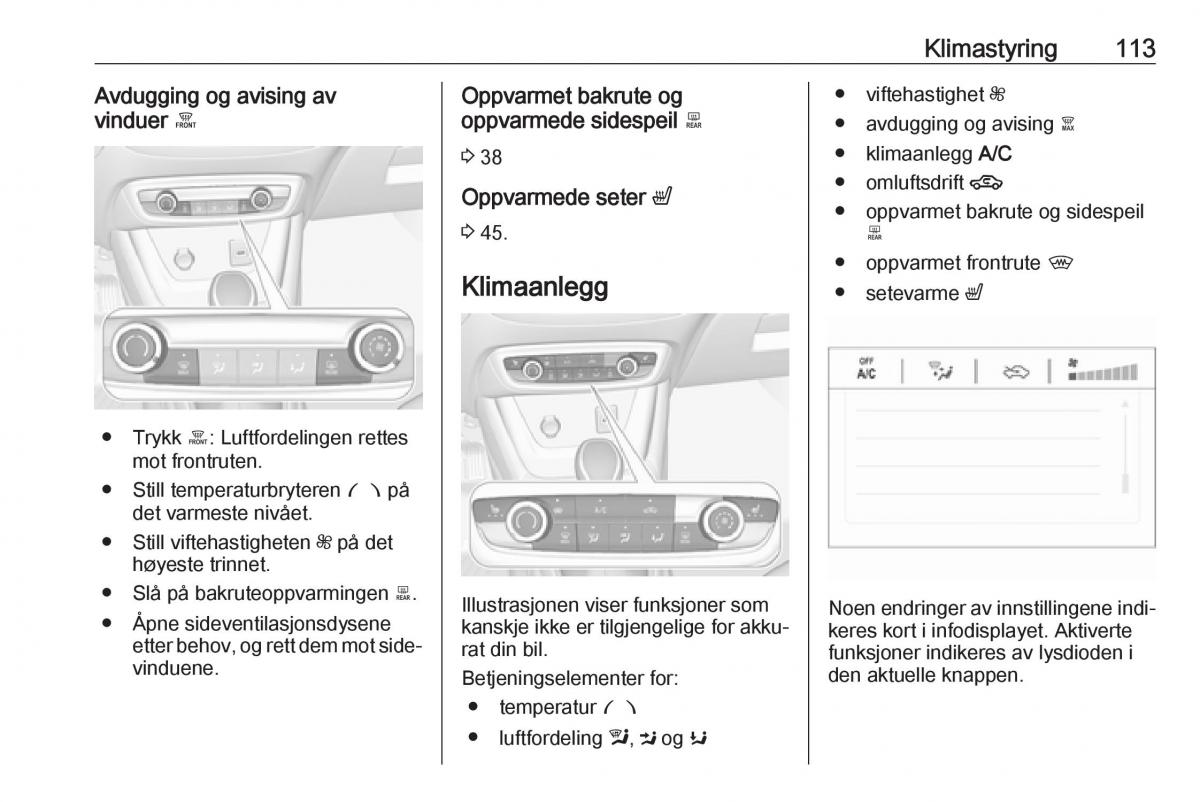 Opel Crossland X bruksanvisningen / page 115