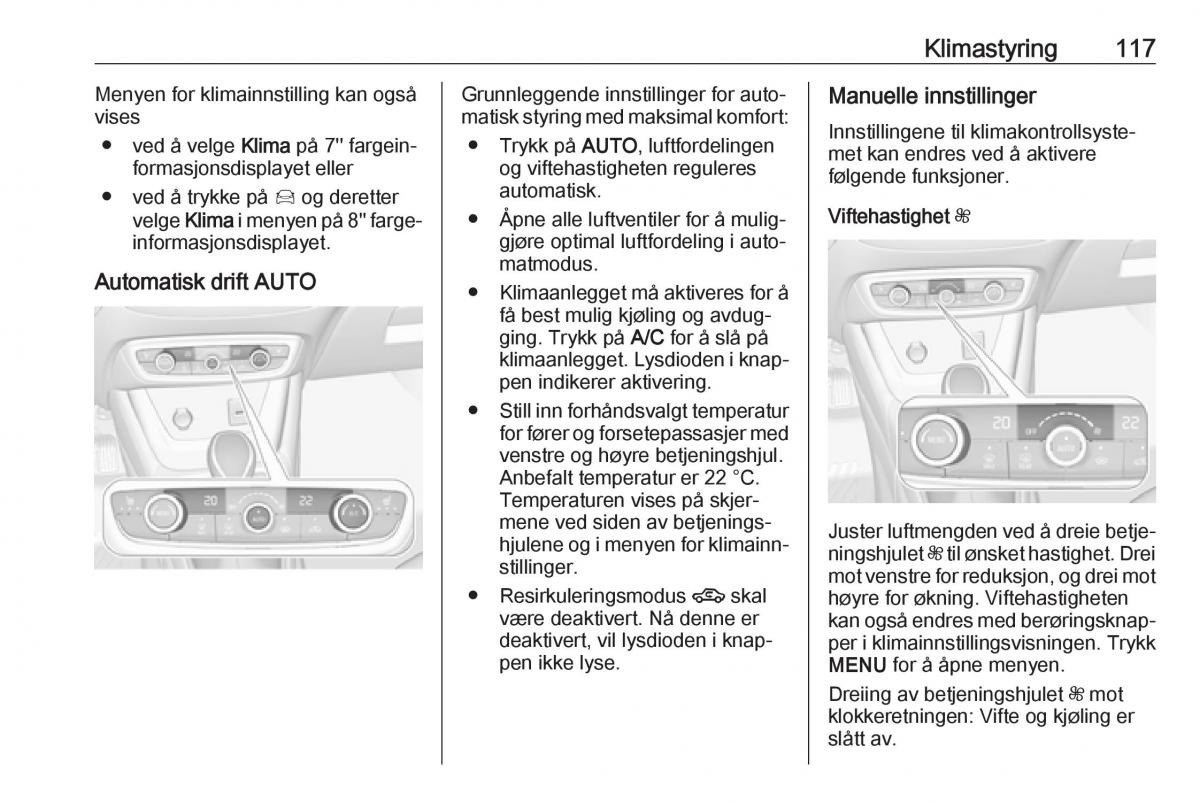 Opel Crossland X bruksanvisningen / page 119