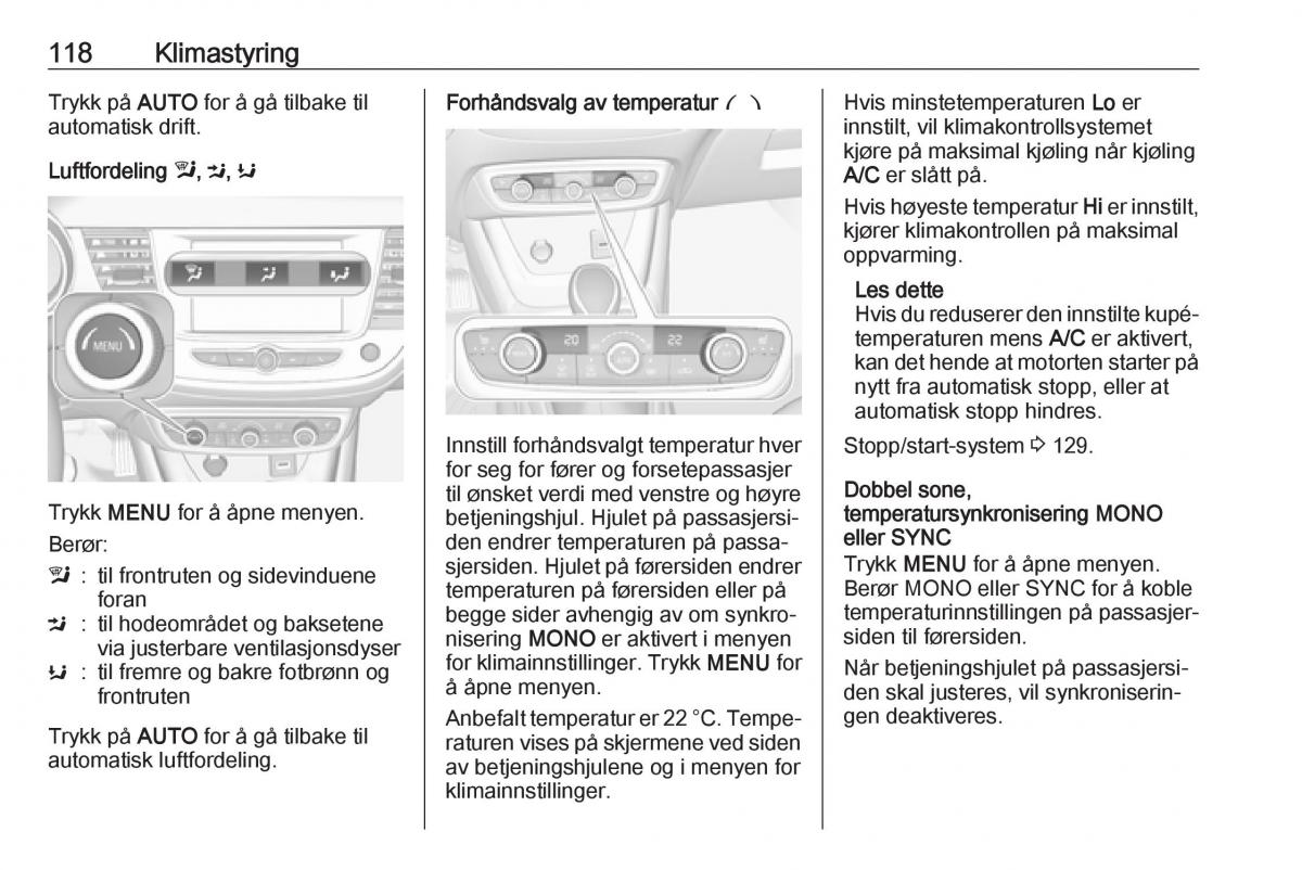 Opel Crossland X bruksanvisningen / page 120