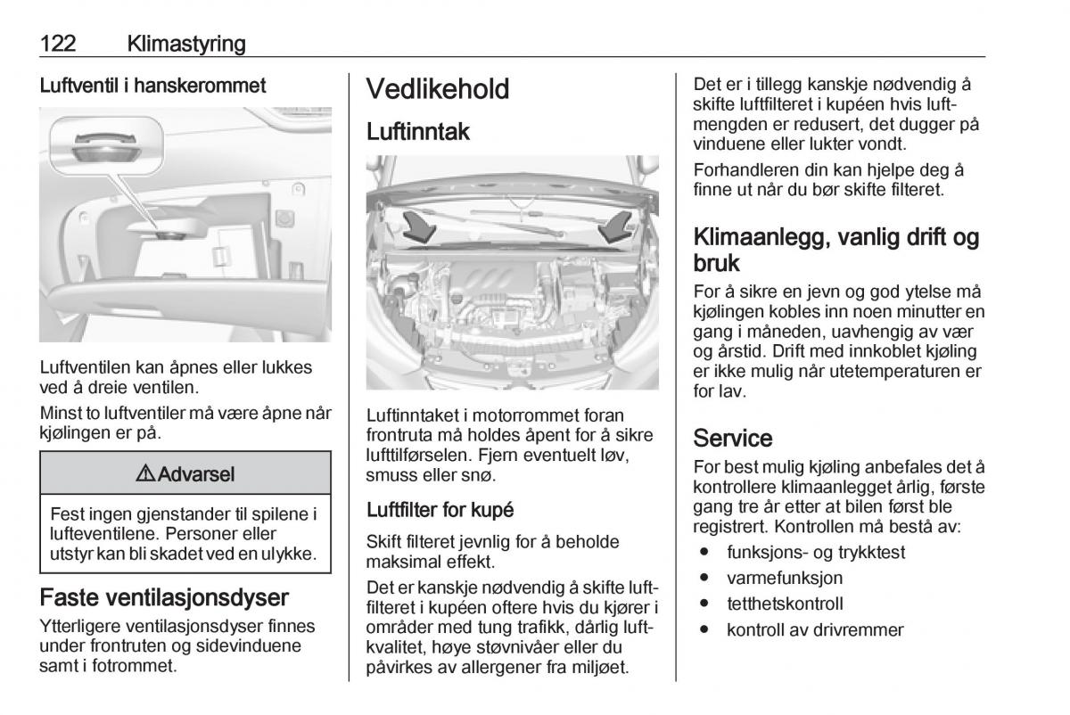 Opel Crossland X bruksanvisningen / page 124