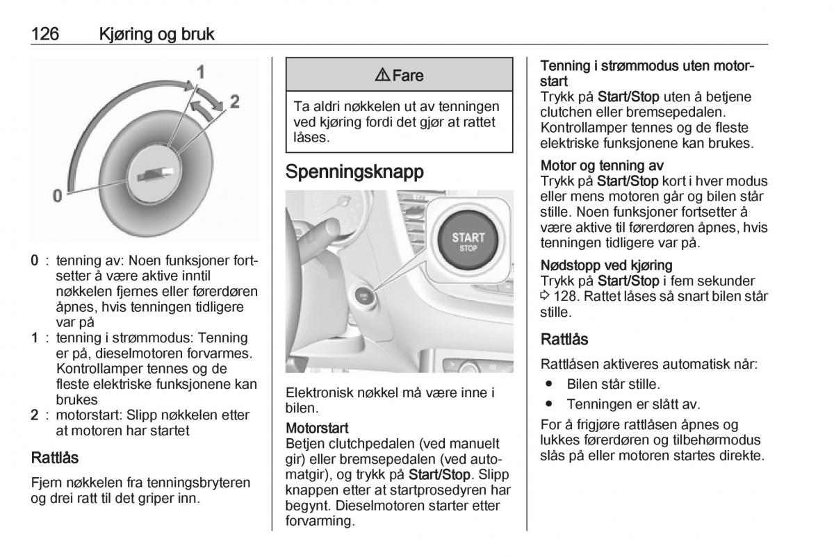 Opel Crossland X bruksanvisningen / page 128