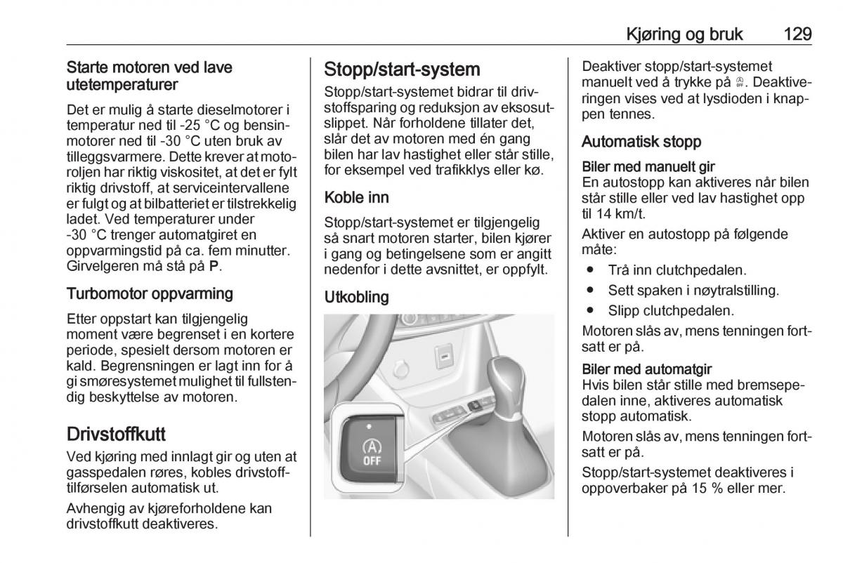 Opel Crossland X bruksanvisningen / page 131