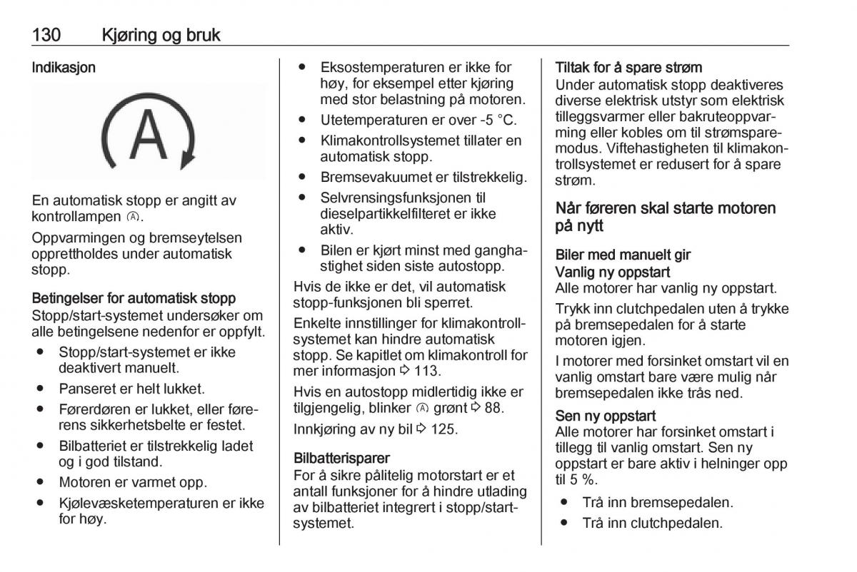 Opel Crossland X bruksanvisningen / page 132