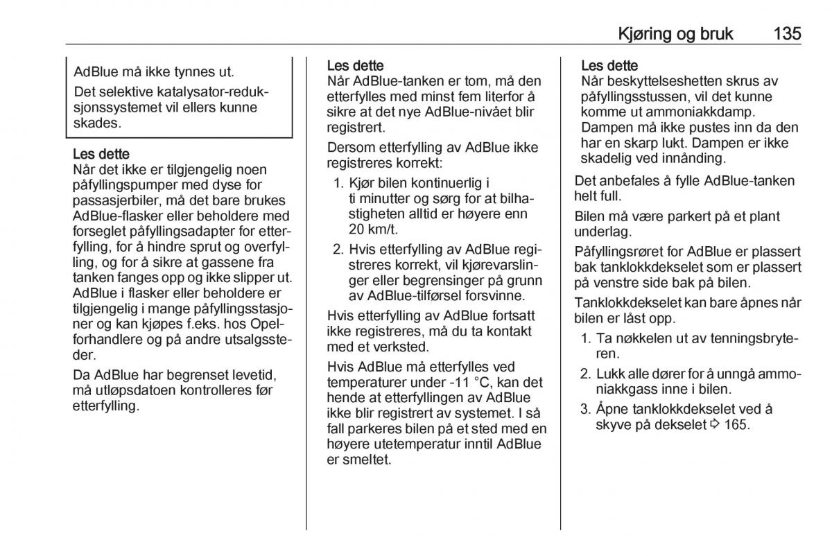 Opel Crossland X bruksanvisningen / page 137