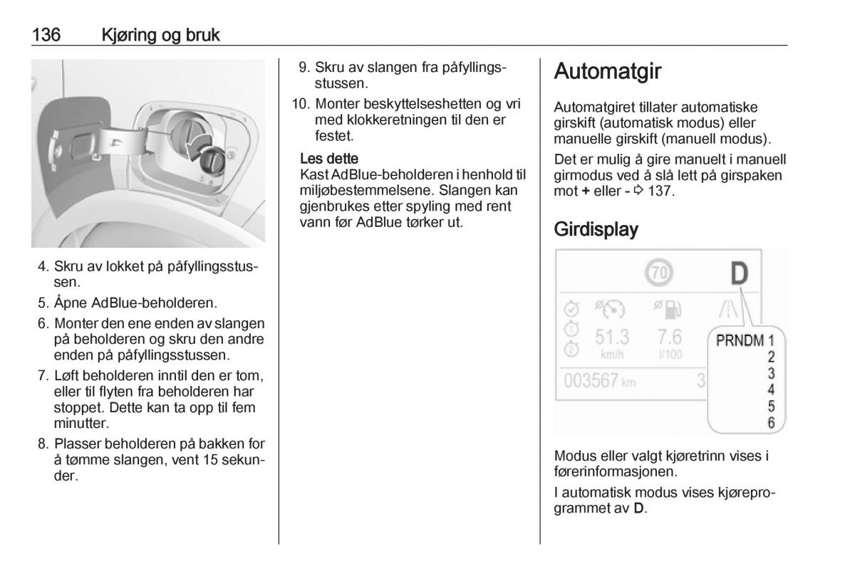 Opel Crossland X bruksanvisningen / page 138