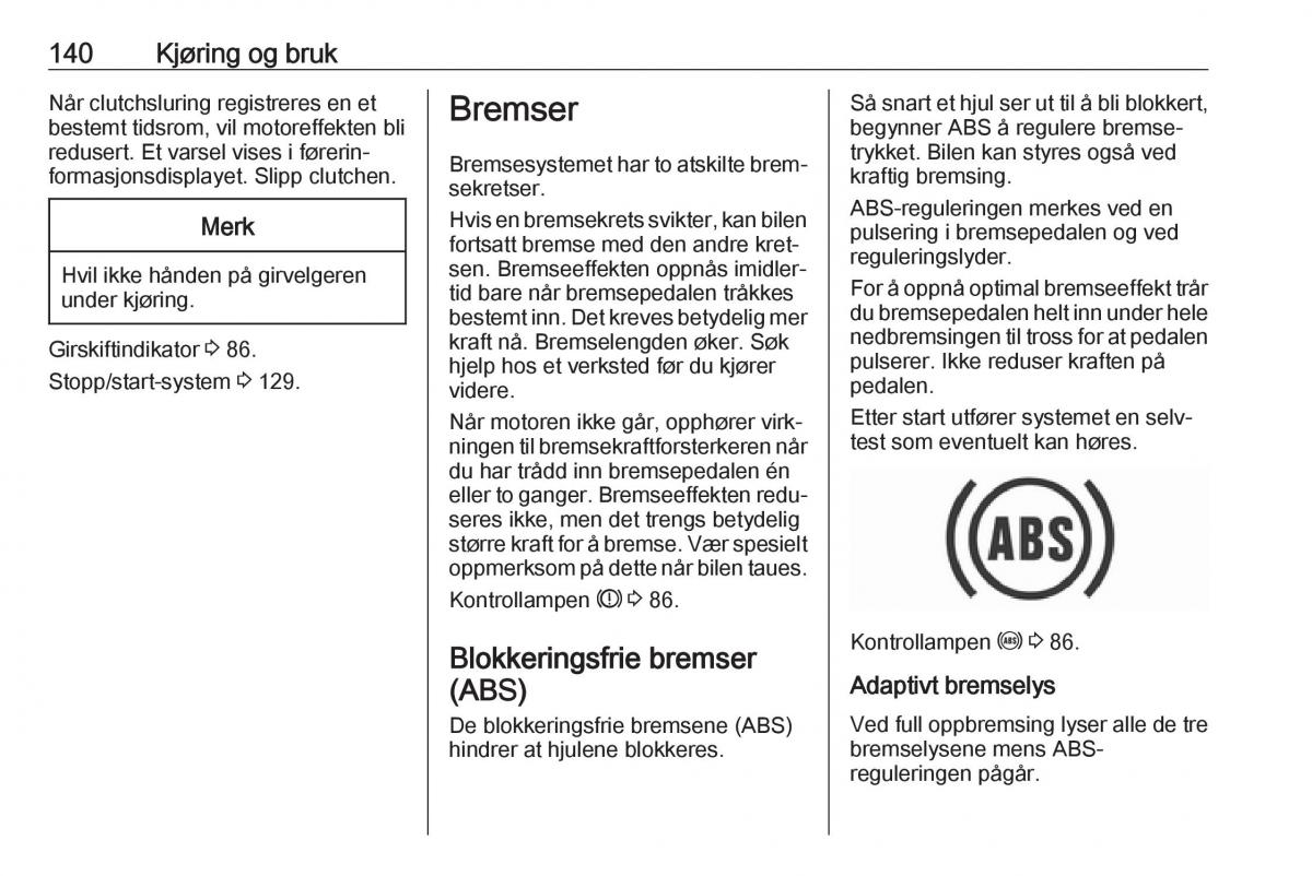 Opel Crossland X bruksanvisningen / page 142