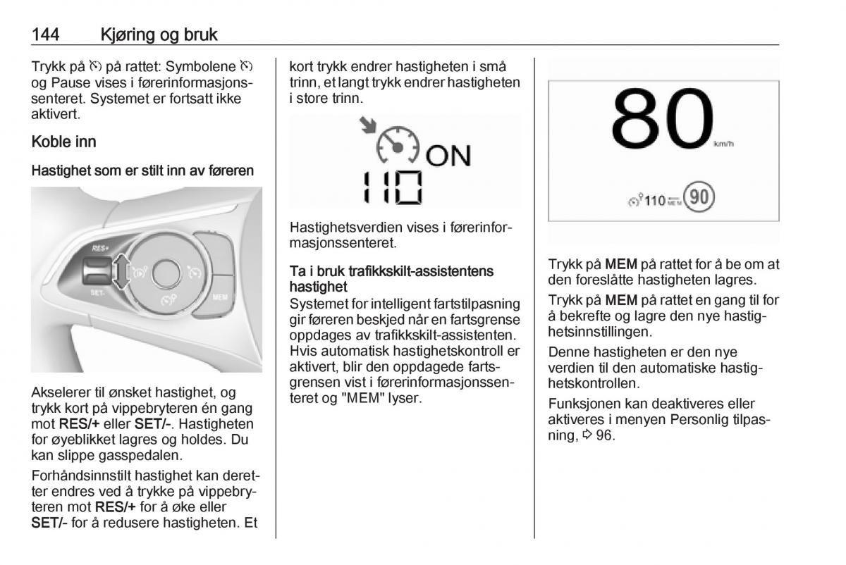 Opel Crossland X bruksanvisningen / page 146