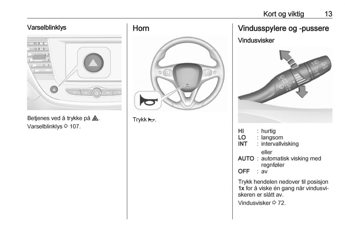 Opel Crossland X bruksanvisningen / page 15