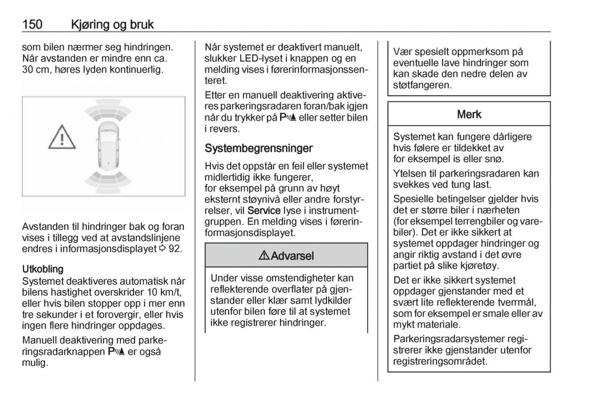 Opel Crossland X bruksanvisningen / page 152