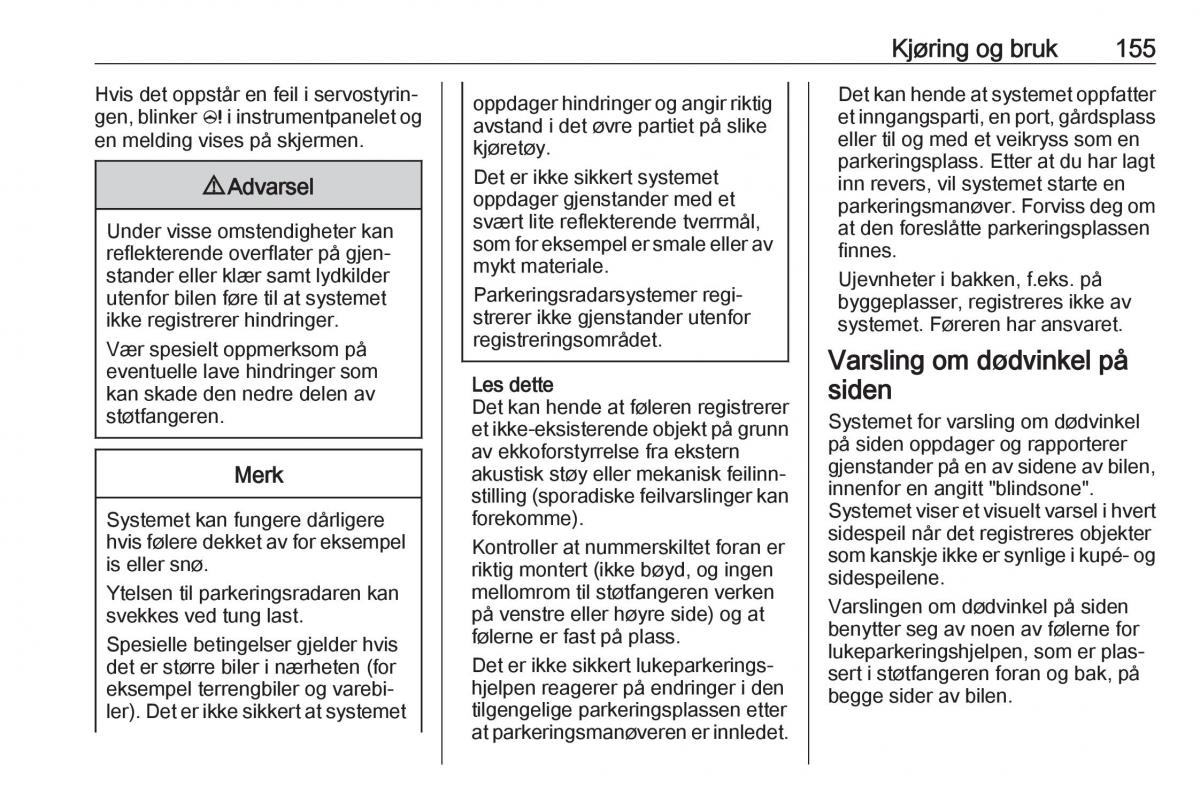 Opel Crossland X bruksanvisningen / page 157