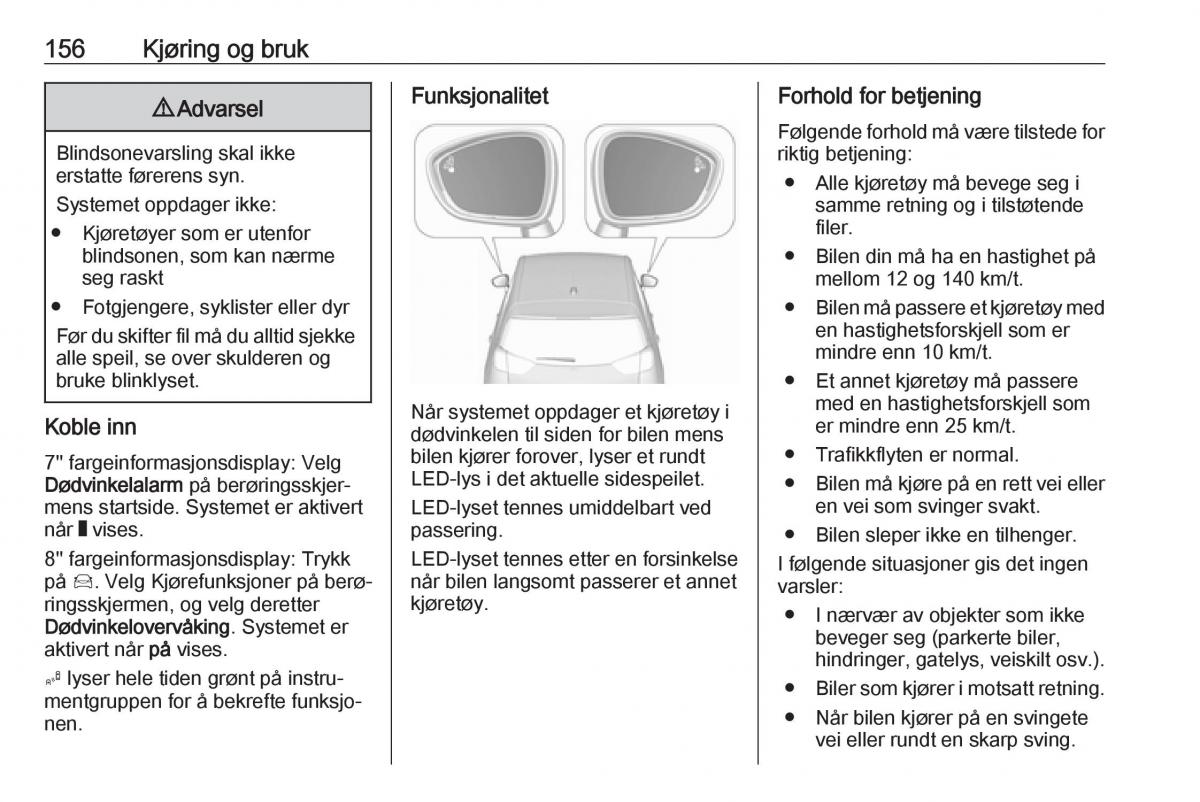 Opel Crossland X bruksanvisningen / page 158