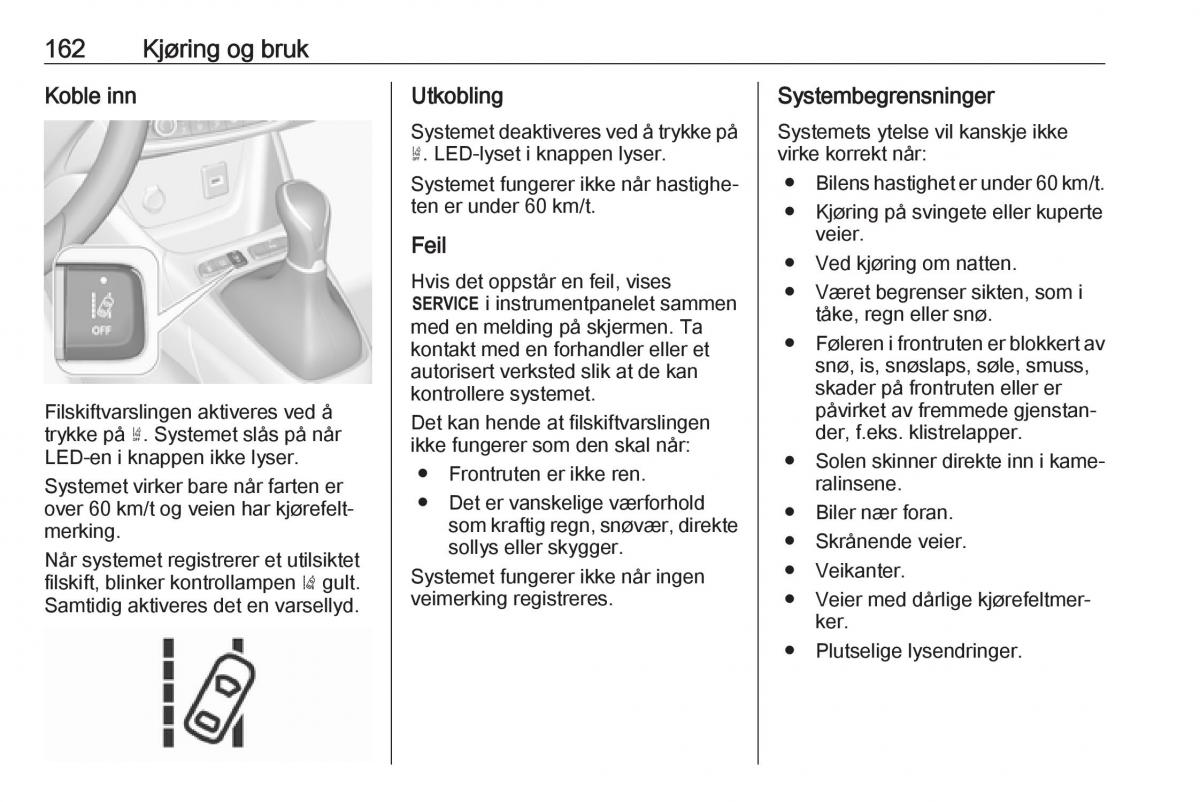 Opel Crossland X bruksanvisningen / page 164