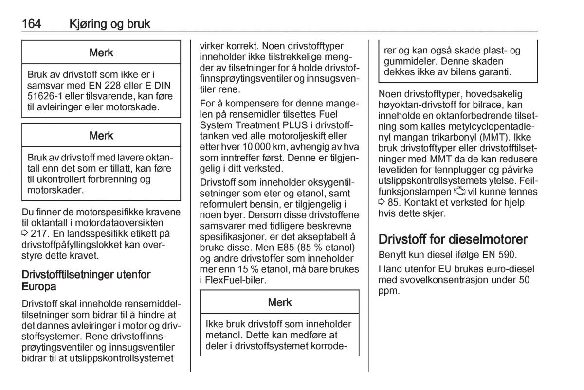 Opel Crossland X bruksanvisningen / page 166